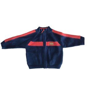 Navy Blue and Red Cardigan with Football 6-9 months